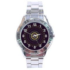 Fractal Purple Mandala Violet Stainless Steel Analogue Watch by Celenk