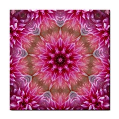 Flower Mandala Art Pink Abstract Tile Coasters by Celenk