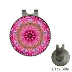 Flower Mandala Art Pink Abstract Hat Clips With Golf Markers by Celenk