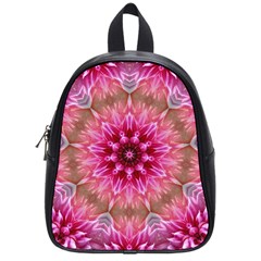 Flower Mandala Art Pink Abstract School Bag (small) by Celenk