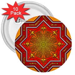 Mandala Zen Meditation Spiritual 3  Buttons (10 Pack)  by Celenk