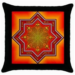 Mandala Zen Meditation Spiritual Throw Pillow Case (black) by Celenk