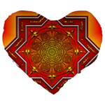 Mandala Zen Meditation Spiritual Large 19  Premium Heart Shape Cushions Front