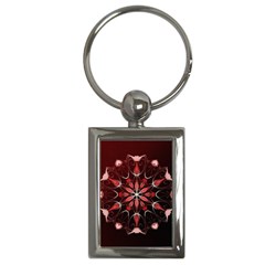 Mandala Red Bright Kaleidoscope Key Chains (rectangle)  by Celenk