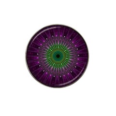 Purple Mandala Fractal Glass Hat Clip Ball Marker (4 pack)