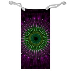 Purple Mandala Fractal Glass Jewelry Bag