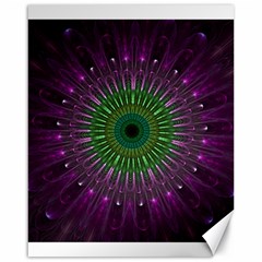 Purple Mandala Fractal Glass Canvas 16  x 20  