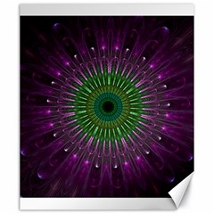 Purple Mandala Fractal Glass Canvas 20  x 24  