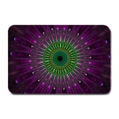 Purple Mandala Fractal Glass Plate Mats