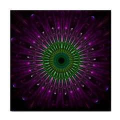 Purple Mandala Fractal Glass Face Towel