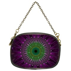 Purple Mandala Fractal Glass Chain Purses (One Side) 