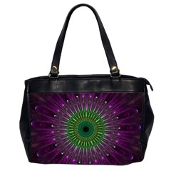 Purple Mandala Fractal Glass Office Handbags (2 Sides) 