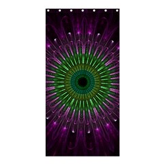 Purple Mandala Fractal Glass Shower Curtain 36  x 72  (Stall) 