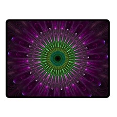 Purple Mandala Fractal Glass Double Sided Fleece Blanket (Small) 