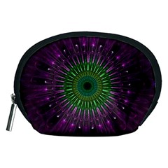Purple Mandala Fractal Glass Accessory Pouches (Medium) 