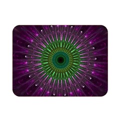 Purple Mandala Fractal Glass Double Sided Flano Blanket (mini)  by Celenk