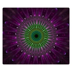 Purple Mandala Fractal Glass Double Sided Flano Blanket (Small) 