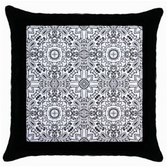 Mandala Pattern Line Art Throw Pillow Case (black) by Celenk