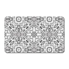 Mandala Pattern Line Art Magnet (rectangular) by Celenk