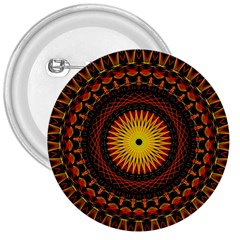 Mandala Psychedelic Neon 3  Buttons by Celenk