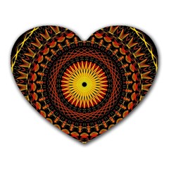 Mandala Psychedelic Neon Heart Mousepads by Celenk