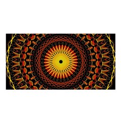 Mandala Psychedelic Neon Satin Shawl by Celenk