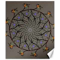 Bird Mandala Spirit Meditation Canvas 8  X 10  by Celenk