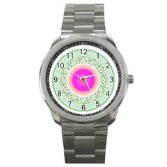 Flower Abstract Floral Sport Metal Watch by Celenk