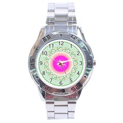 Flower Abstract Floral Stainless Steel Analogue Watch by Celenk