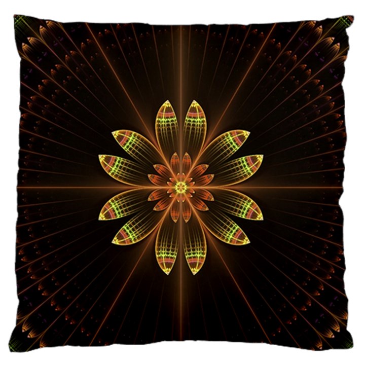 Fractal Floral Mandala Abstract Standard Flano Cushion Case (One Side)