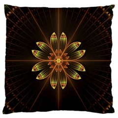 Fractal Floral Mandala Abstract Large Flano Cushion Case (two Sides) by Celenk