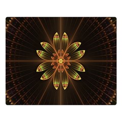 Fractal Floral Mandala Abstract Double Sided Flano Blanket (large)  by Celenk
