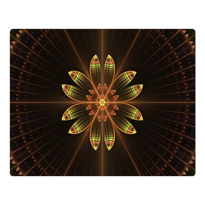 Fractal Floral Mandala Abstract Double Sided Flano Blanket (Large) 