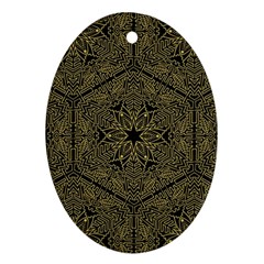 Texture Background Mandala Oval Ornament (two Sides)