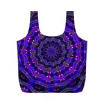 Purple Kaleidoscope Mandala Pattern Full Print Recycle Bags (M)  Back