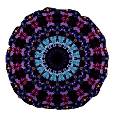 Kaleidoscope Shape Abstract Design Large 18  Premium Flano Round Cushions by Celenk