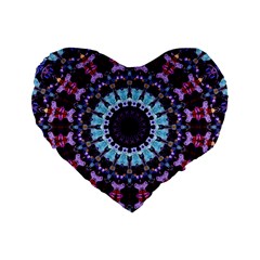 Kaleidoscope Shape Abstract Design Standard 16  Premium Flano Heart Shape Cushions by Celenk