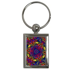 Kaleidoscope Pattern Ornament Key Chains (rectangle)  by Celenk