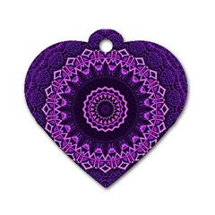 Mandala Purple Mandalas Balance Dog Tag Heart (two Sides) by Celenk