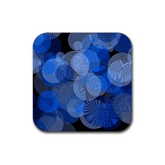 Circle Rings Abstract Optics Rubber Coaster (Square) 