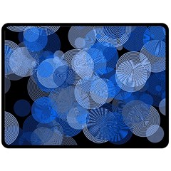 Circle Rings Abstract Optics Fleece Blanket (Large) 