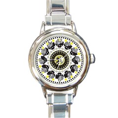 Mandala Geometric Design Pattern Round Italian Charm Watch by Celenk