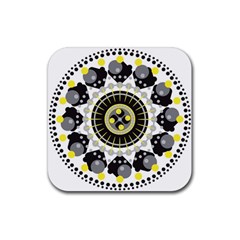 Mandala Geometric Design Pattern Rubber Coaster (square)  by Celenk