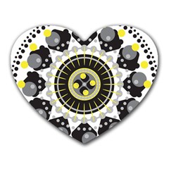 Mandala Geometric Design Pattern Heart Mousepads