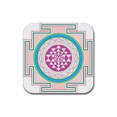 Mandala Design Arts Indian Rubber Coaster (square)  by Celenk