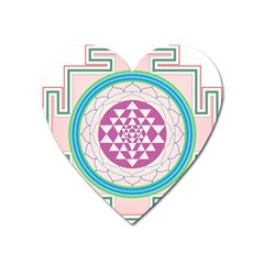 Mandala Design Arts Indian Heart Magnet by Celenk