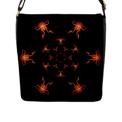 Mandala Fire Mandala Flames Design Flap Messenger Bag (l)  by Celenk