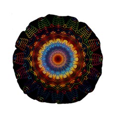 Colorful Prismatic Chromatic Standard 15  Premium Round Cushions by Celenk