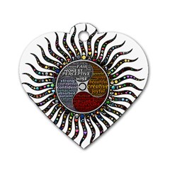 Whole Complete Human Qualities Dog Tag Heart (two Sides) by Celenk