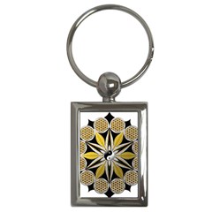 Mandala Yin Yang Live Flower Key Chains (rectangle)  by Celenk